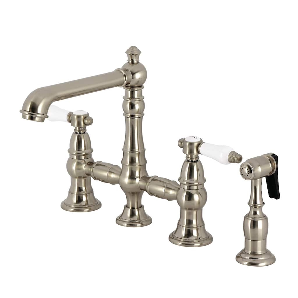 Kingston Brass KS727.BPLBS Bel-Air 1.8 GPM Widespread Bridge Kitchen