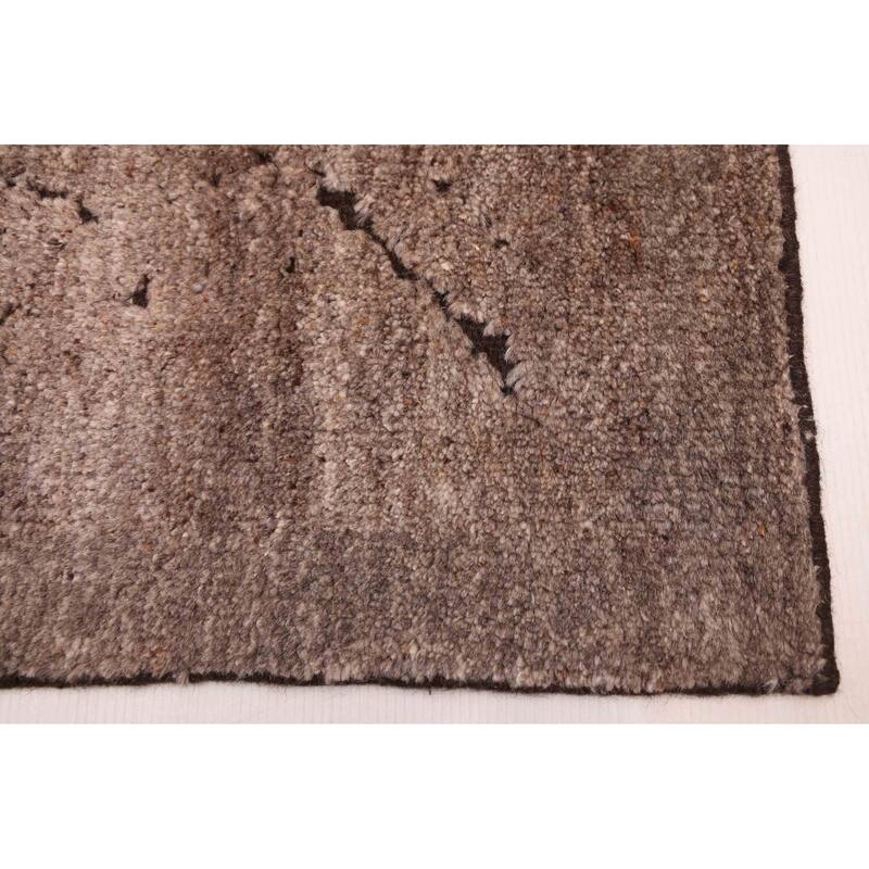 ECARPETGALLERY Hand-knotted Tangier Brown Wool Rug - 6'2 x 8'10