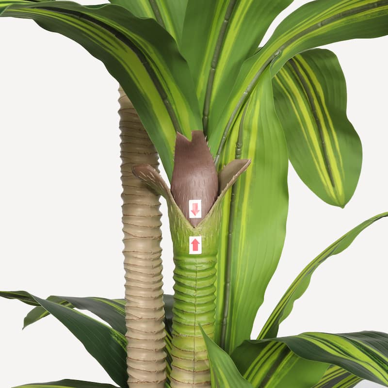 6" Artificial Dracaena Tree with Black Plastic Pot