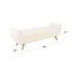 preview thumbnail 44 of 43, HomePop Modern Sherpa Storage Bench with Wood Legs - Cream