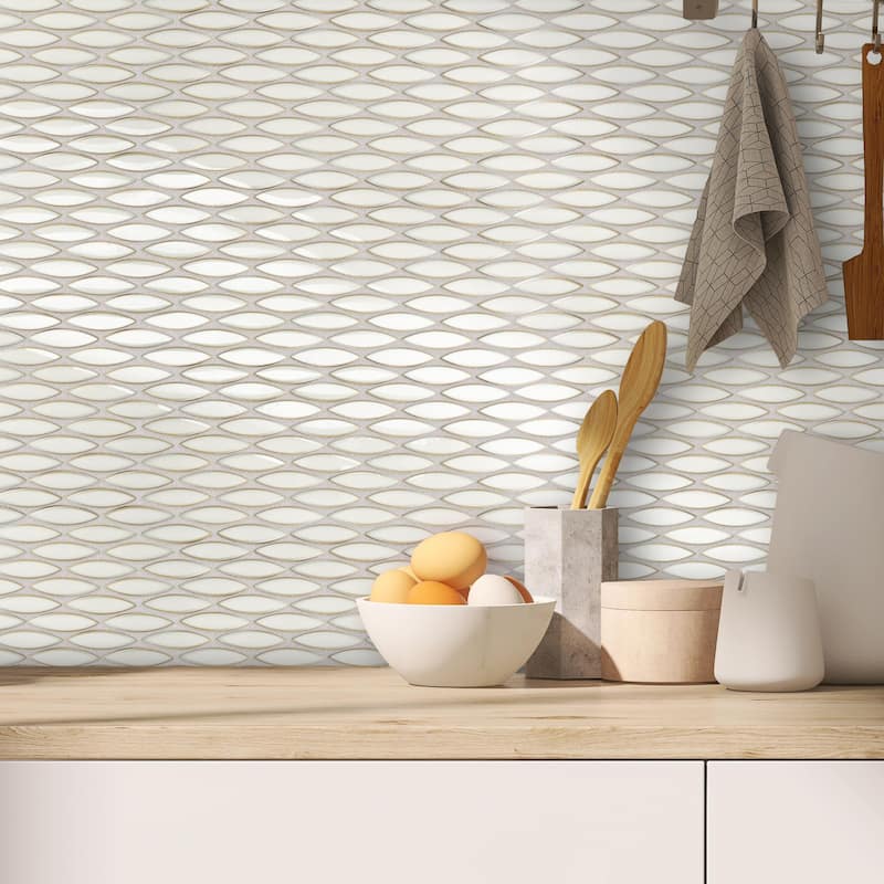 Merola Tile Pescado Honed Snowcap White 12" x 12-1/2" Porcelain Floor and Wall Tile - Sample Swatch