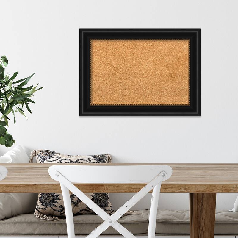 Manhattan Black Framed Cork Bulletin Memo Board
