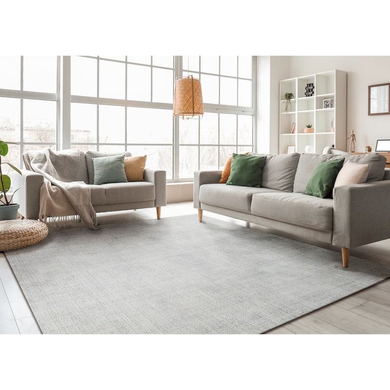 Exquisite Rugs Poliforma Handmade Handloomed Polyester Charcoal Area Rug