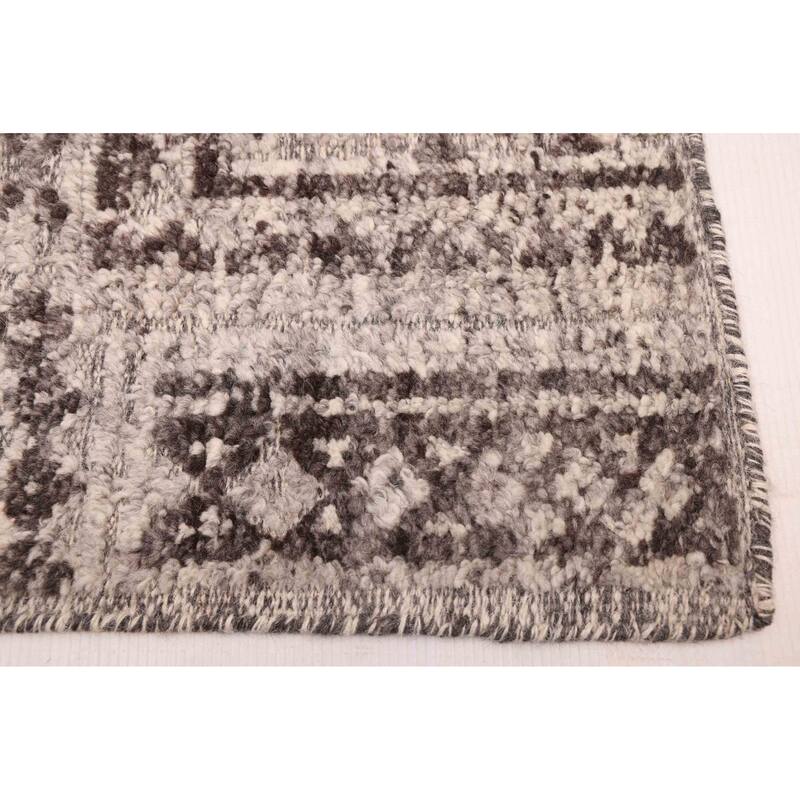 ECARPETGALLERY Hand-knotted Tangier Grey Wool Rug - 5'5 x 7'7