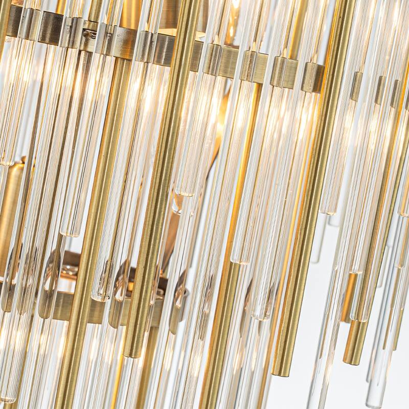 Modern Glam Antique Bronze Waterfall Chandelier Adjustable Ceiling Pendant for Bedroom, Dining Room or Foyer