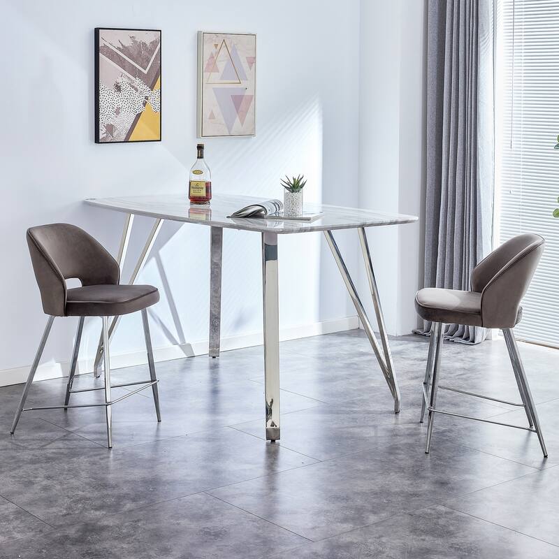2PCS Bar Chair.Dining Chair.Bar Stool with Durable Electroplated Metal Legs