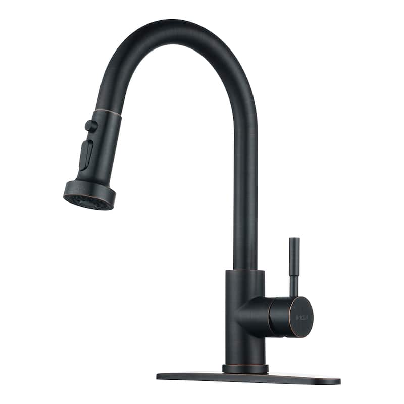 WOWOW Single Handle Pull Down Sprayer Kitchen Faucet