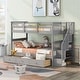 preview thumbnail 2 of 42, Multi-Functional Twin Over Twin Bunk Bed with 3 Drawers, Storage Stairs, Armrest and Full-Length Guardrails for Kids