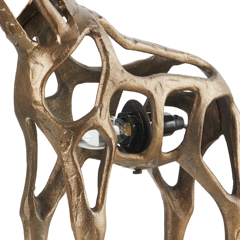 Giraffe River of Goods Gold-Finish Metal 20-Inch Accent Lamp - 16.5" x 3.5" x 20"