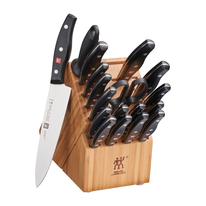 ZWILLING Twin Signature 19-pc German Knife block set, Made in Company-Owned German Factory, Special Formula Steel - Black