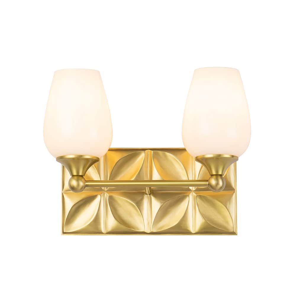 Modern 2 Light Bath Vanity Aged Brass