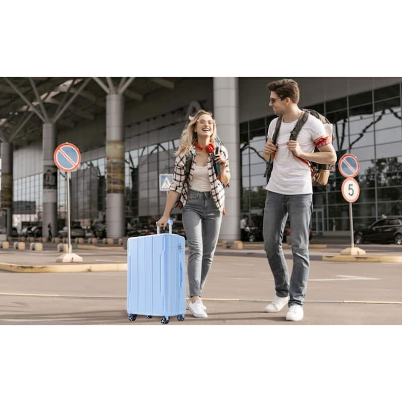 Hardshell Luggage, Lightweight Durable ABS Suitcases with Double Wheels, Expandable 24 Inch Checked Travel Luggage