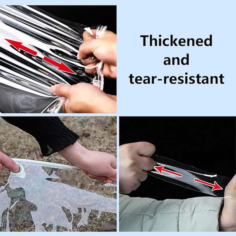 Agfabric Clear Tarp Heavy Duty Waterproof with Eyelets for Camping, Patio Pergola Garden Canopy Rainproof Anti