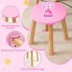 preview thumbnail 12 of 10, Pink Kid Vanity Table Chair Set with Mirror and 2 Large Storage Drawers Perfect for Holiday Gift - 28" x 13" x 39" (L x W x H)