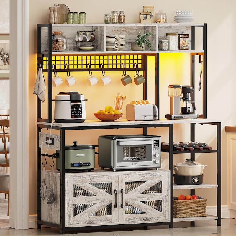 Baker's Rack Coffee Bar Cabinet Microwave Stand Kitchen Cabinet