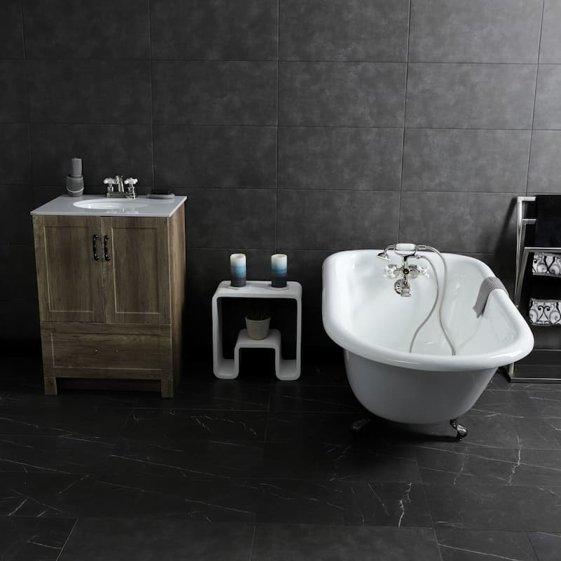 Kingston Brass Tub Wall Mount Clawfoot Tub Faucet with Hand Shower in Polished Chrome