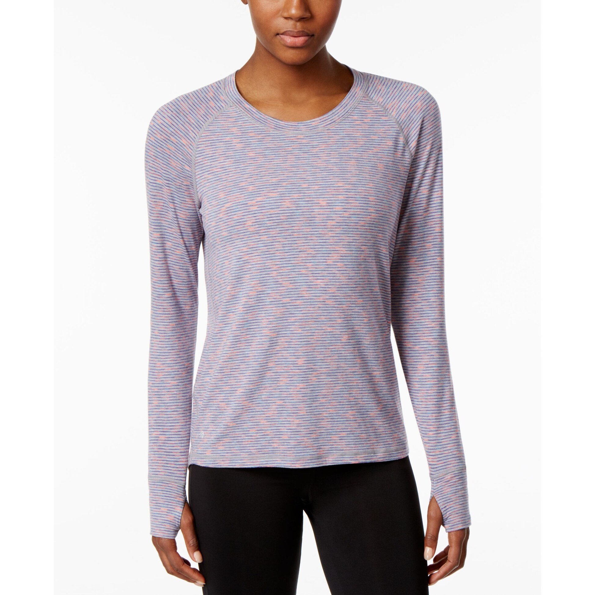 Shop Ideology Women S Space Dyed Training Top Heather Grey Size 2