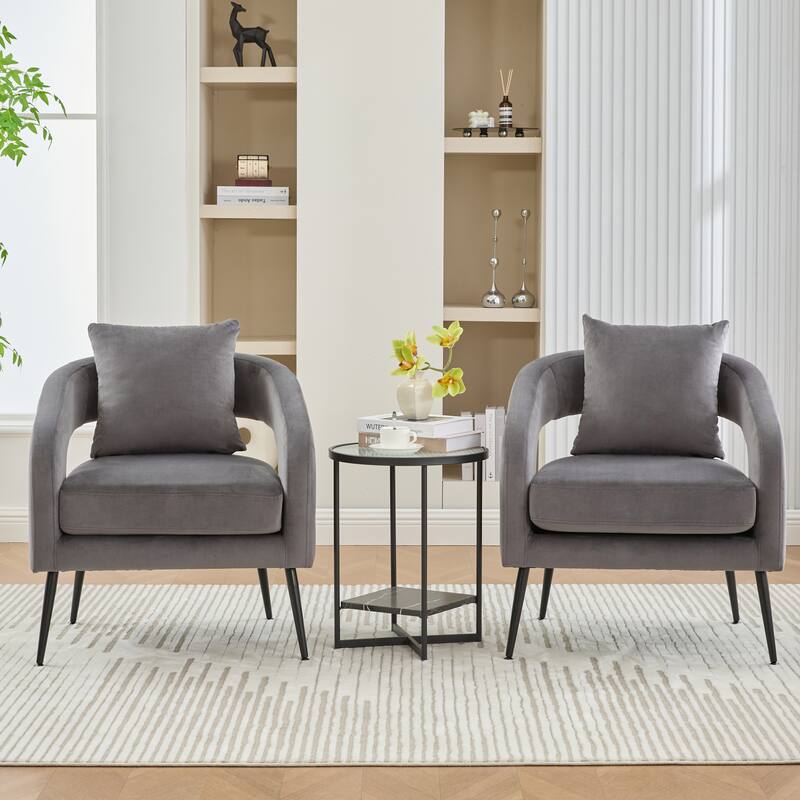 53.7" W Loveseat Sofa with 2 Accent Chair,3-Piece Living Room Furniture Sets with Pillows and Metal Legs