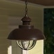 preview thumbnail 1 of 6, Harwich 1 Light Bronze Coastal Outdoor Barn Dome Pendant Clear Glass - 10-in W x 10.75-in H x 10-in D Burnished Bronze - 10-in W x 10.75-in H x 10-in D