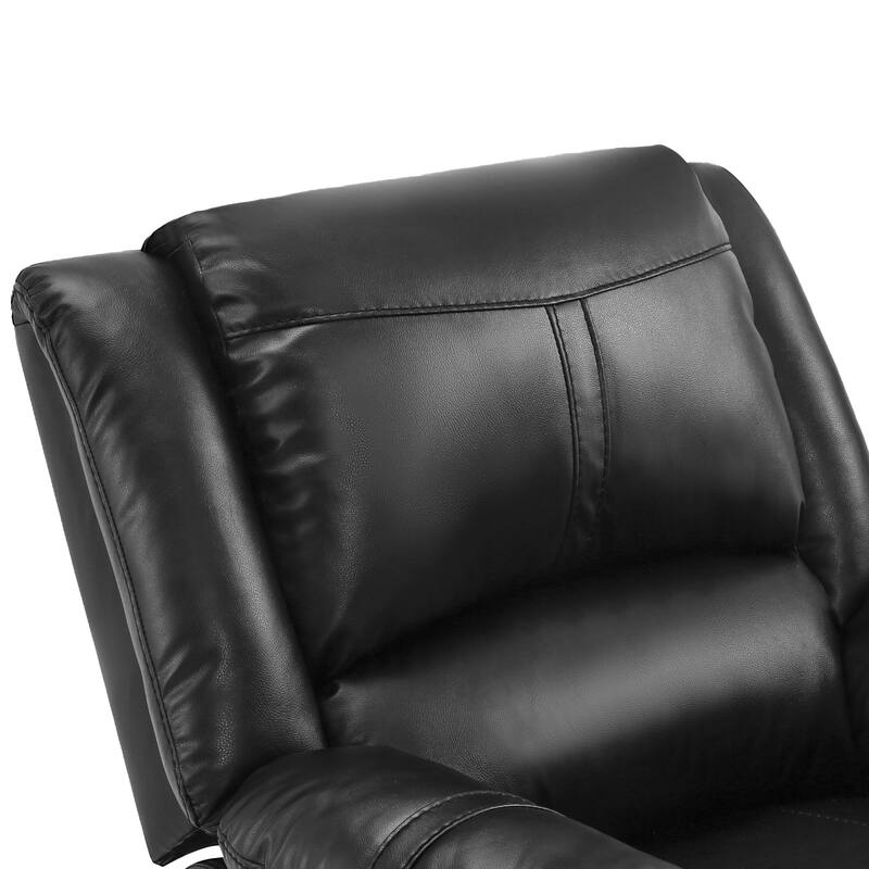 Faux Leather Recliner Sofa, Classic And Traditional Manual Recliner Chair With Comfortable Arms And Single Sofa For Living Room