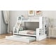 preview thumbnail 4 of 10, Pine Wood Twin over Full Bunk Bed, Trundle, Separates into 3 Platform Beds, Shelves