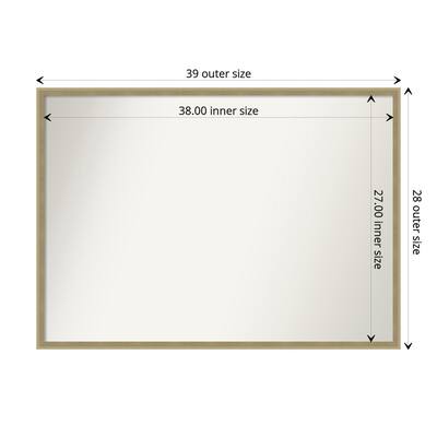 Non-Beveled Lucie Champagne Framed Decorative Wall Mirror