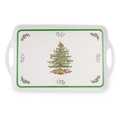 Pimpernel Christmas Tree Large Handled Tray - 18.9" L x 11.6" W