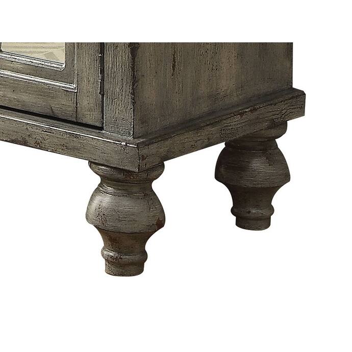 Velika Weathered Finish Console Table w/ 1 Open Compartment Storage