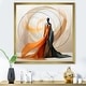preview thumbnail 10 of 11, Designart "Abstract Contemporary African Dancer I" African American Woman Framed Wall Art Living Room 16 in. wide x 16 in. high - Gold