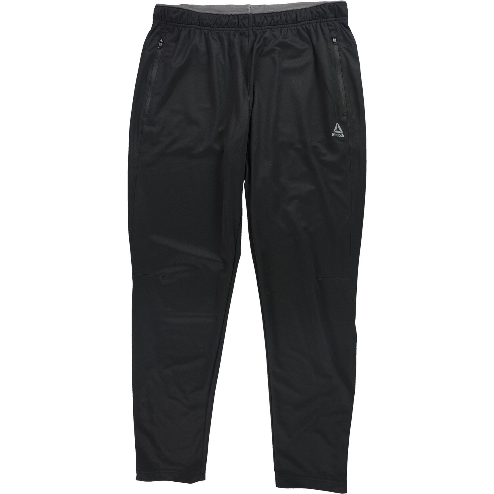 Reebok Mens Workout Ready Stacked Logo Athletic Track Pants, Black