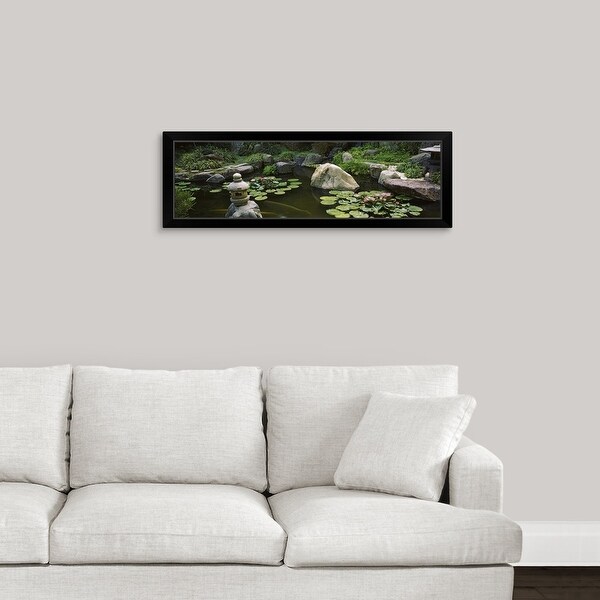 "Japanese Garden, University of California, Los Angeles, California" Black Framed Print