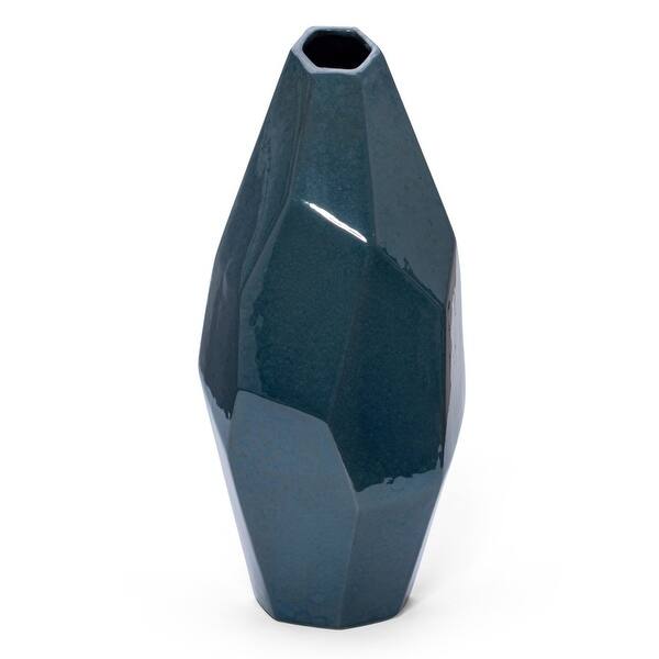 Shop Enchanting Dark Blue Ceramic Vase White Free Shipping