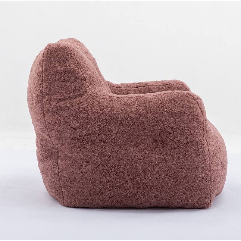 Soft Teddy Cloth Bean Bag Chair Tufted Foam Filling