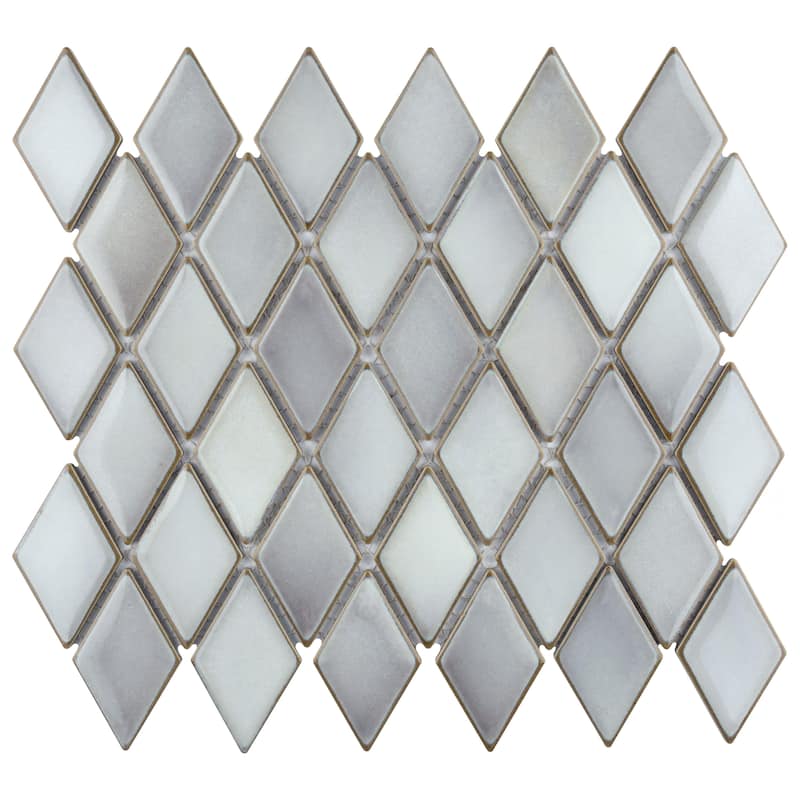 Merola Tile Hudson Kite Grey Eye 10-1/8" x 11-3/4" Porcelain Mosaic Floor and Wall Tile