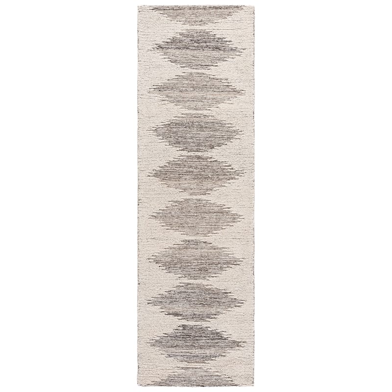 SAFAVIEH Handmade Abstract Ronnaug Wool Rug - 2'3" x 8' Runner - Brown/Ivory