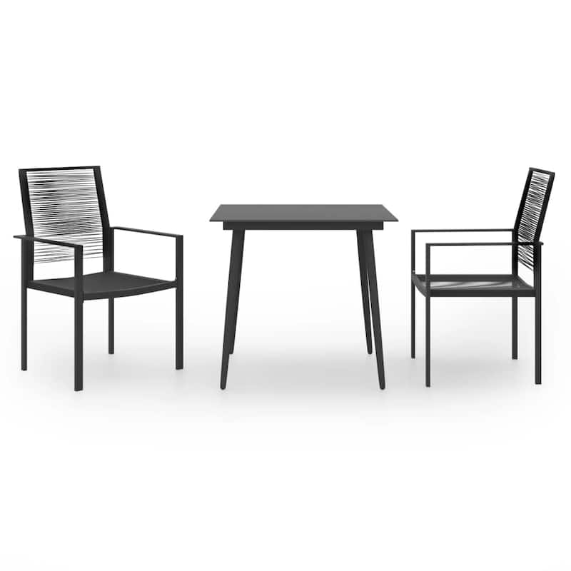 vidaXL Patio Dining Set 7 Piece Garden Outdoor Table and Chair Multi Colors - Black - 3-Piece Sets