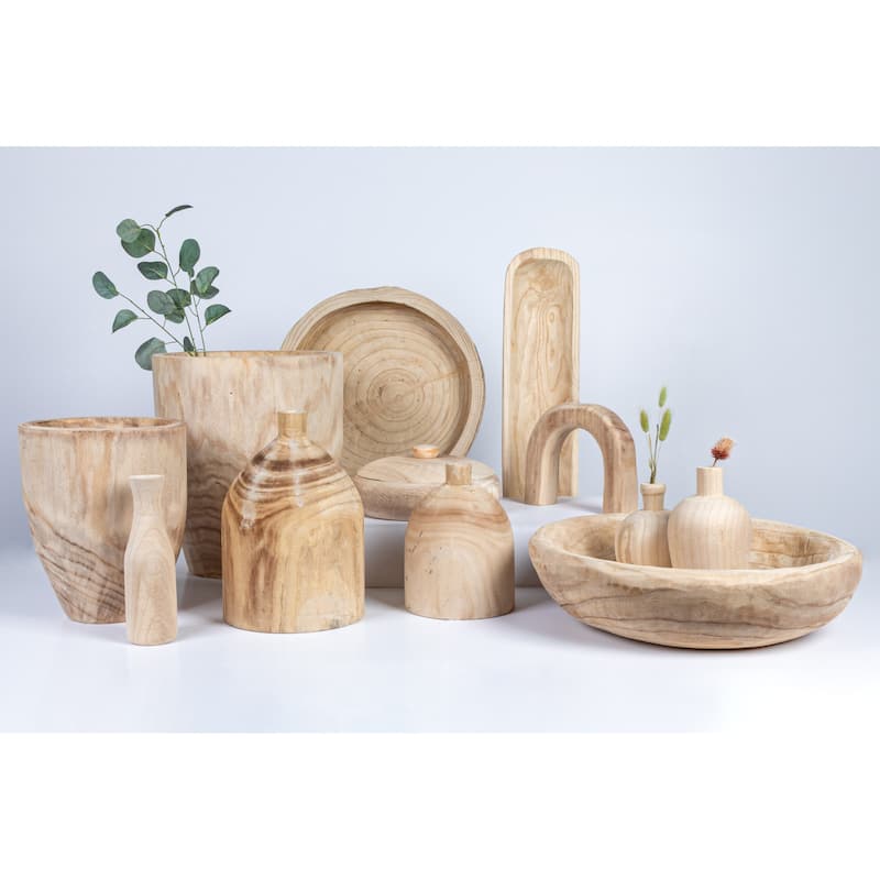 Hand-Carved Decorative Paulownia Wood Tray