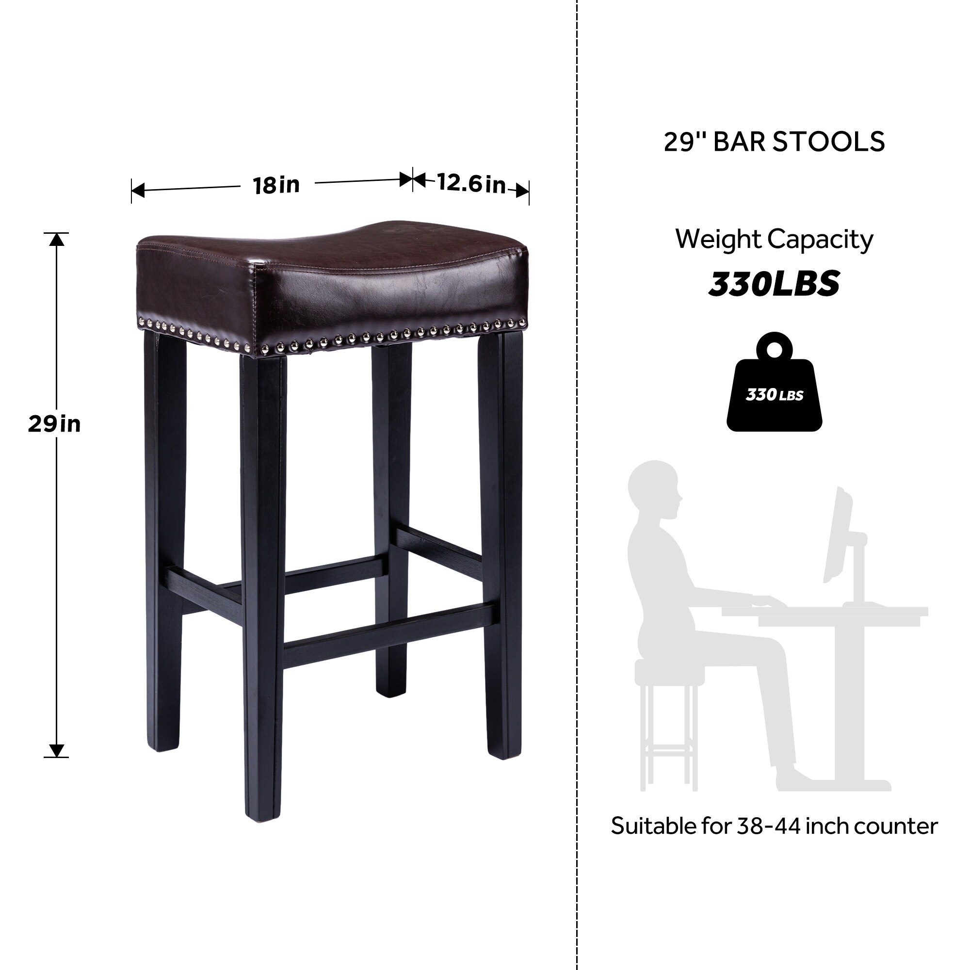 Bar stool height for 44 inch counter clearance