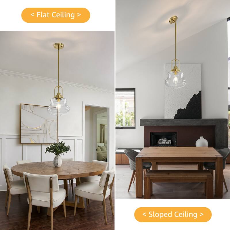 Starsky 1-Light Farmhouse Schoolhouse Single Pendant