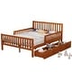 preview thumbnail 55 of 79, Wooden Platform Bed Underbed Storage Bed with Sides Guardrails Spindle Headboard and 2 Drawers 8.98 inch Storage Underneath