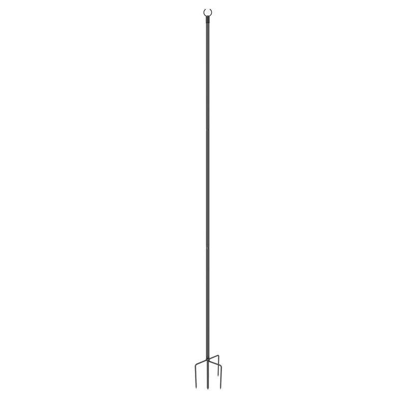 Outsunny 4 Pack of String Light Poles, 8' Light Poles for Hanging Outside Decor, Steel Lighting Stand