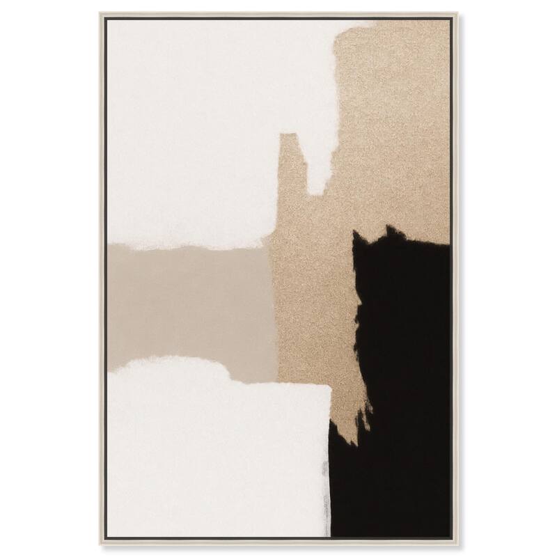 Beige and Black III Canvas by Art Remedy - Silver - 30" x 45"