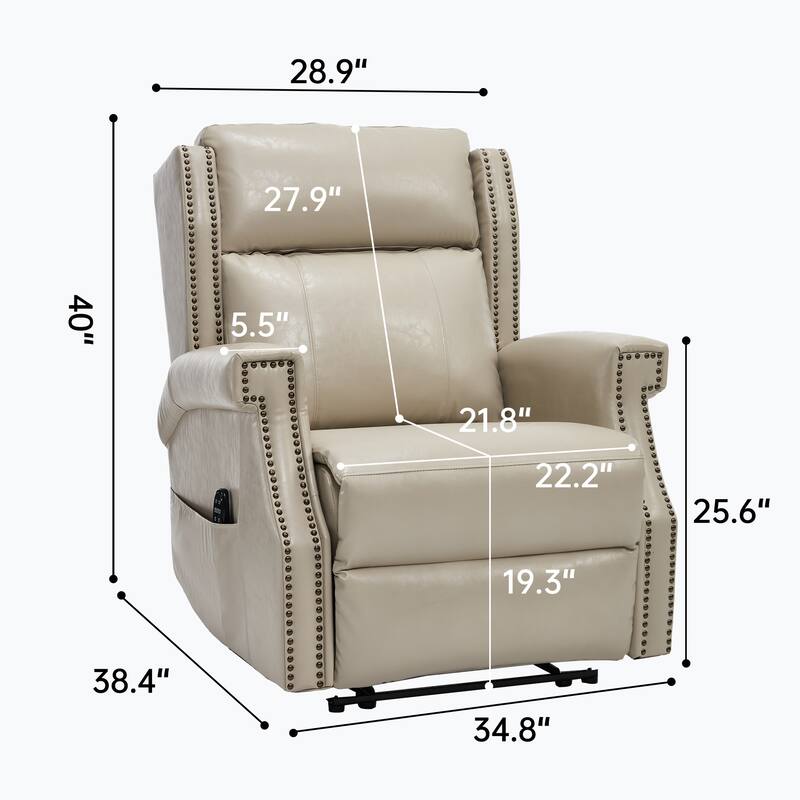 Faux Leather Recliner with 155 Degree Recline and 8 Vibration Nodes