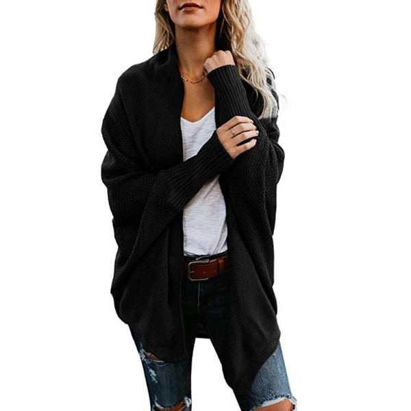 Womens thick black cardigan clearance