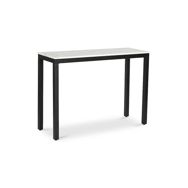 Aurelle Home Pariso Modern White Marble-Top Console Table - 42" W x 30" H x 14" D