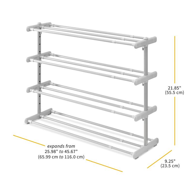 Whitmor 4 Tier Expandable Shoe Rack - Gray