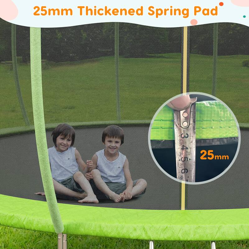 14FT Trampoline, Recreational Trampolines with Enclosure Net and Ladder
