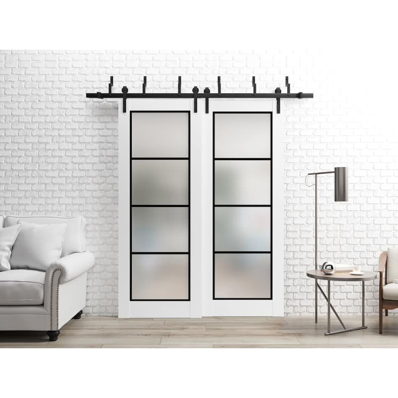 Slab Barn Door Panel 18 x 80 Planum 2132 White Silk Sturdy Finished