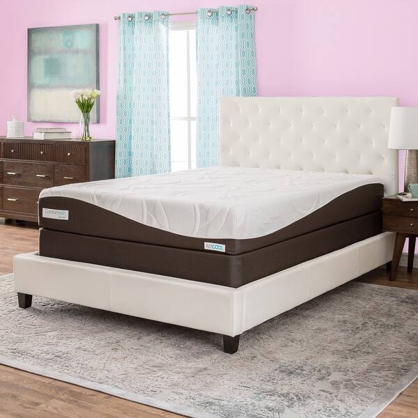 Shop Comforpedic From Beautyrest 10 Inch Memory Foam Mattress Set Brown White Overstock 10951893