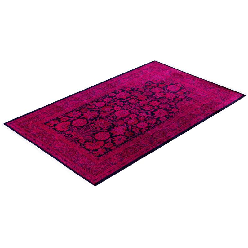 Overdyed One-of-a-Kind Hand-Knotted Area Rug - Pink - 4' 1" x 6' 4"